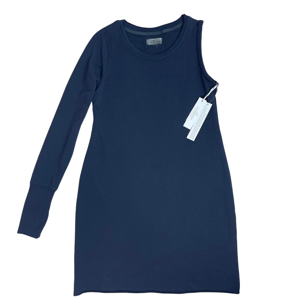 Sundays NYC Navy‎ One Sleeve Midi Dress One Size Nautical Sailor Quiet Luxury